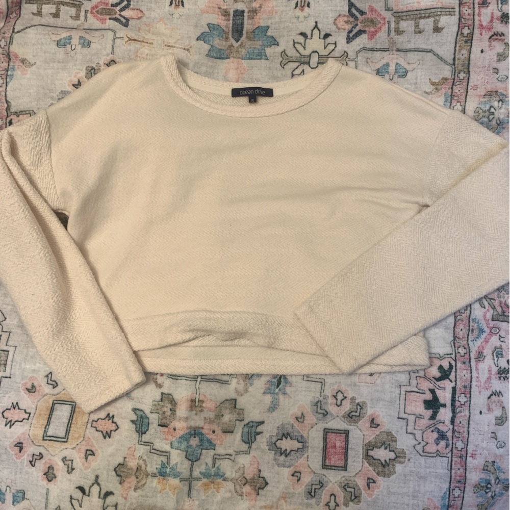 Ocean Drive Cream Crew Neck Sweater